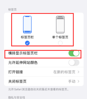 新乡iPhone授权维修分享Safari浏览器如何切换标签栏位置 