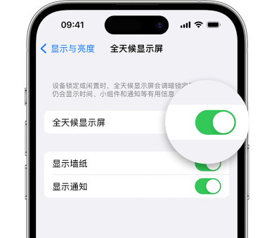 新乡苹果15预约维修分享iPhone15如何设置全天候显示屏幕可见 